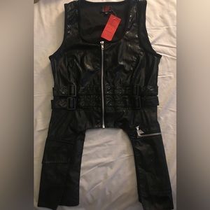 90s Tripp NYC Faux Leather Vest Size XS